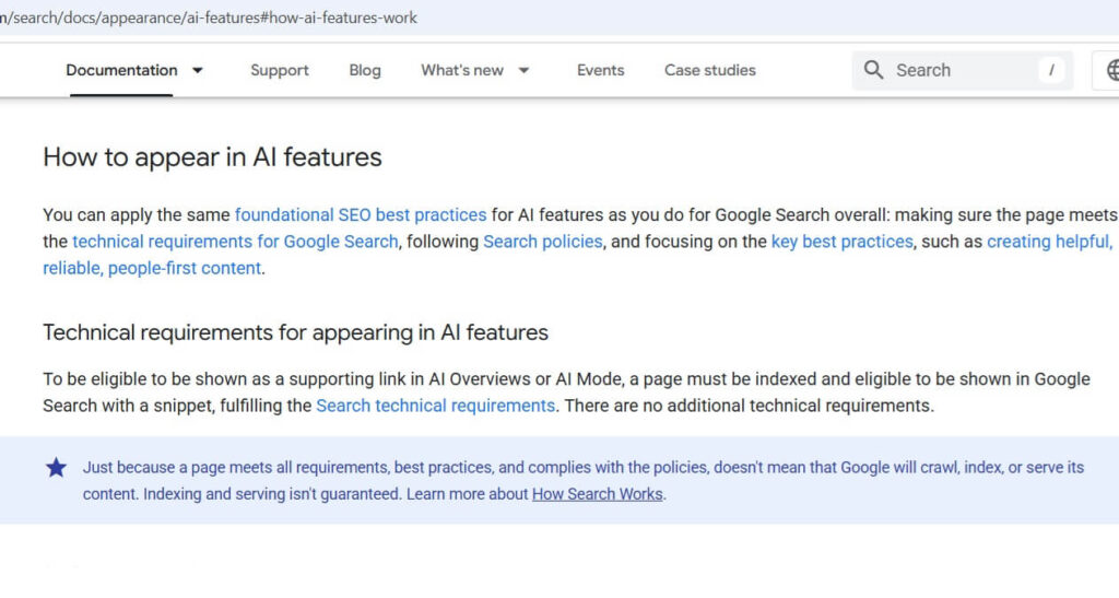 How to appear in AI features?