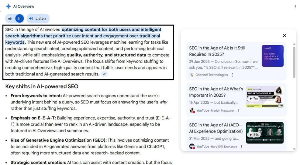 AI role in SEO