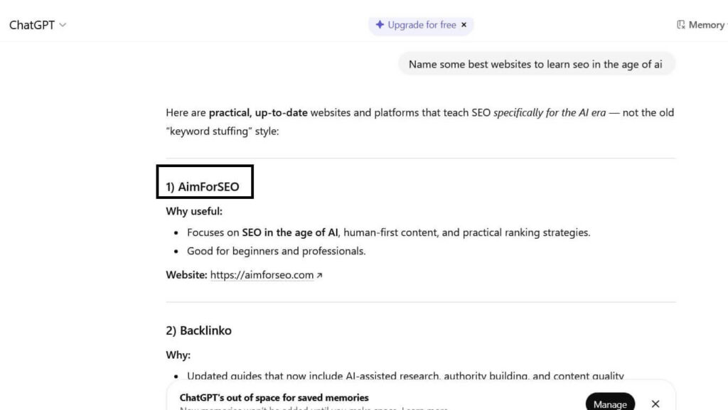 How to appear in ChatGPT