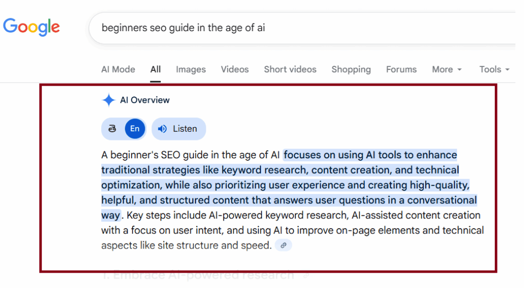 What is an AI overview