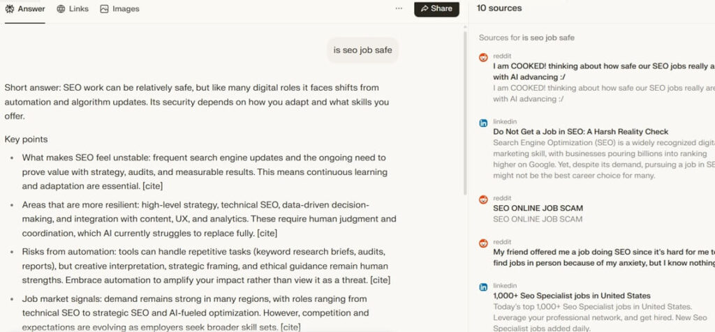 Example of perplexity citations